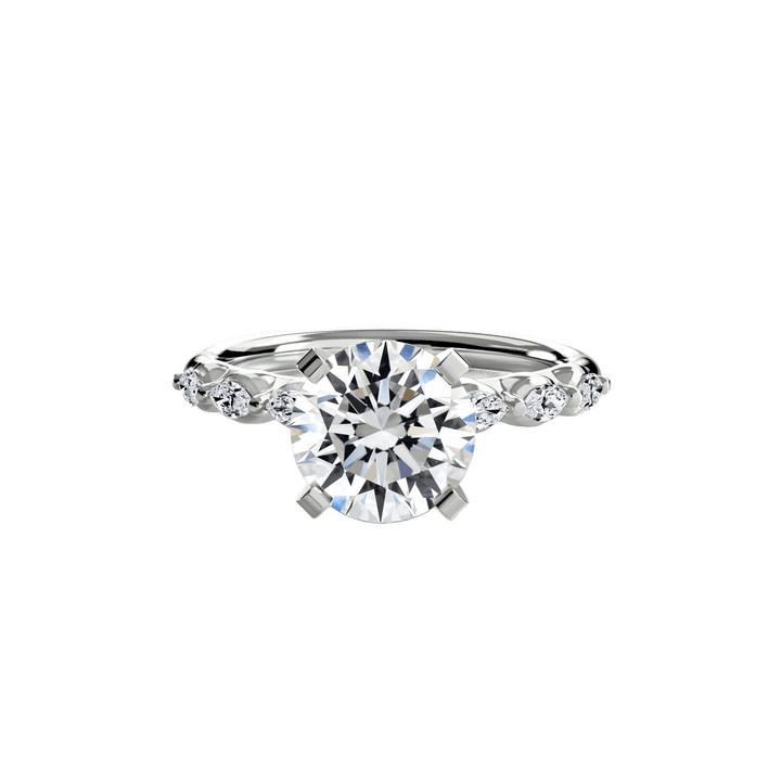 The Floral Accent Solitaire in setting by 18 KARATS