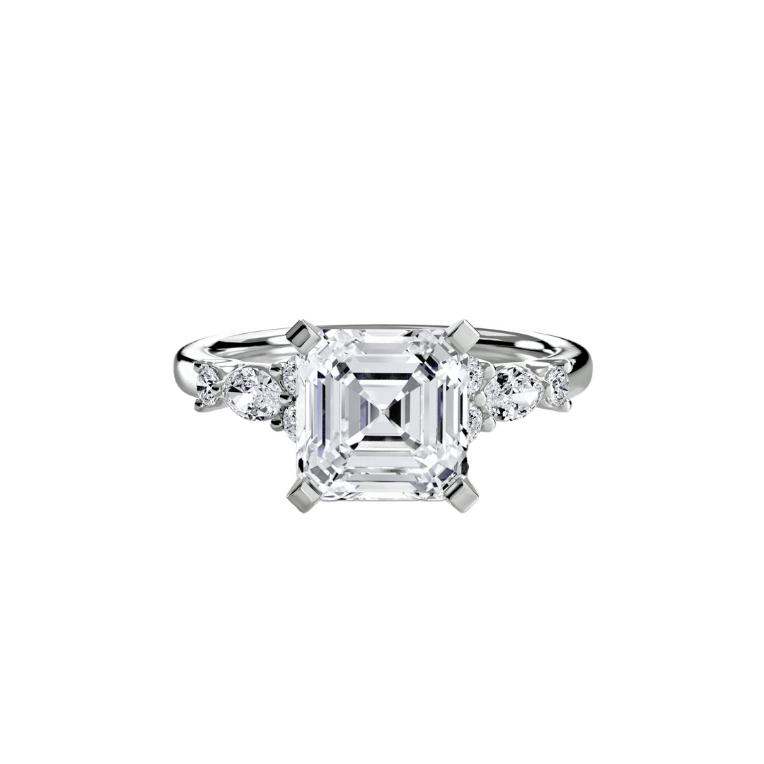 The Floral Accent Solitaire in setting by 18 KARATS