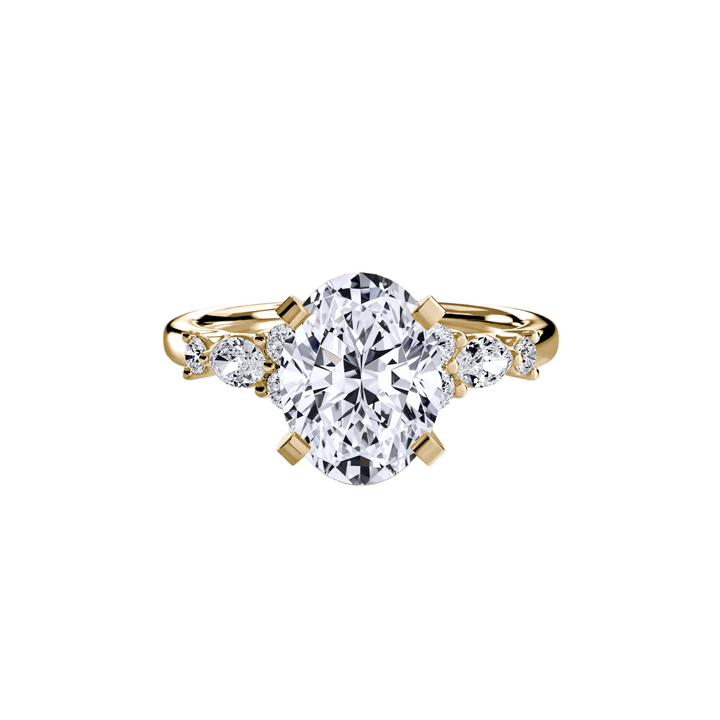 The Floral Accent Solitaire in setting by 18 KARATS