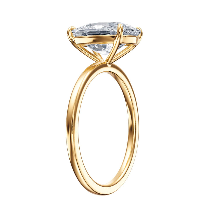 The Grace Elongated Cushion Solitaire Engagement Ring - R1049 in Ring by 18 KARATS INC.