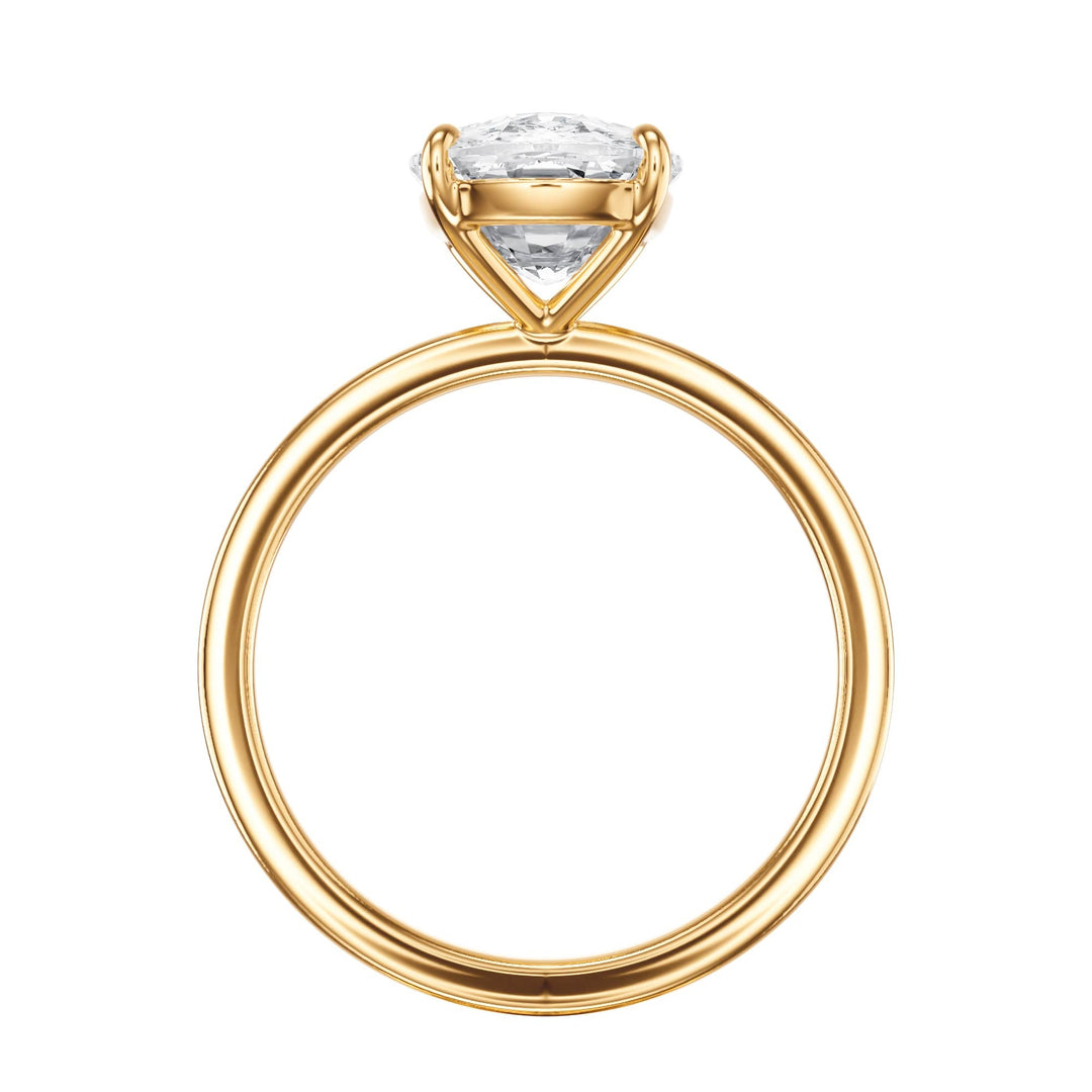 The Grace Elongated Cushion Solitaire Engagement Ring - R1049 in Ring by 18 KARATS INC.