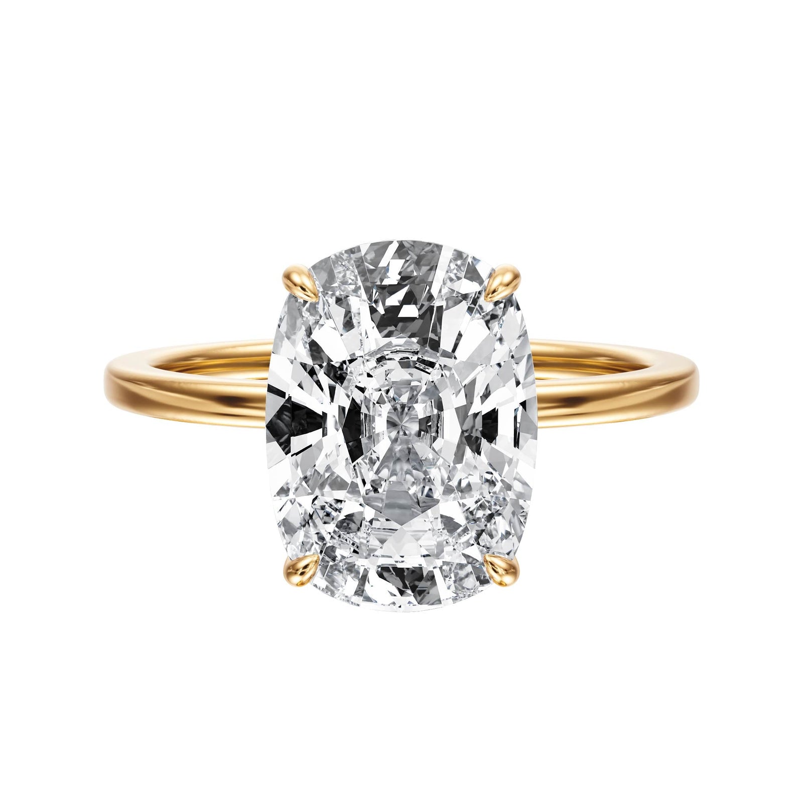 The Grace Elongated Cushion Solitaire Engagement Ring - R1049 in Ring by 18 KARATS INC.