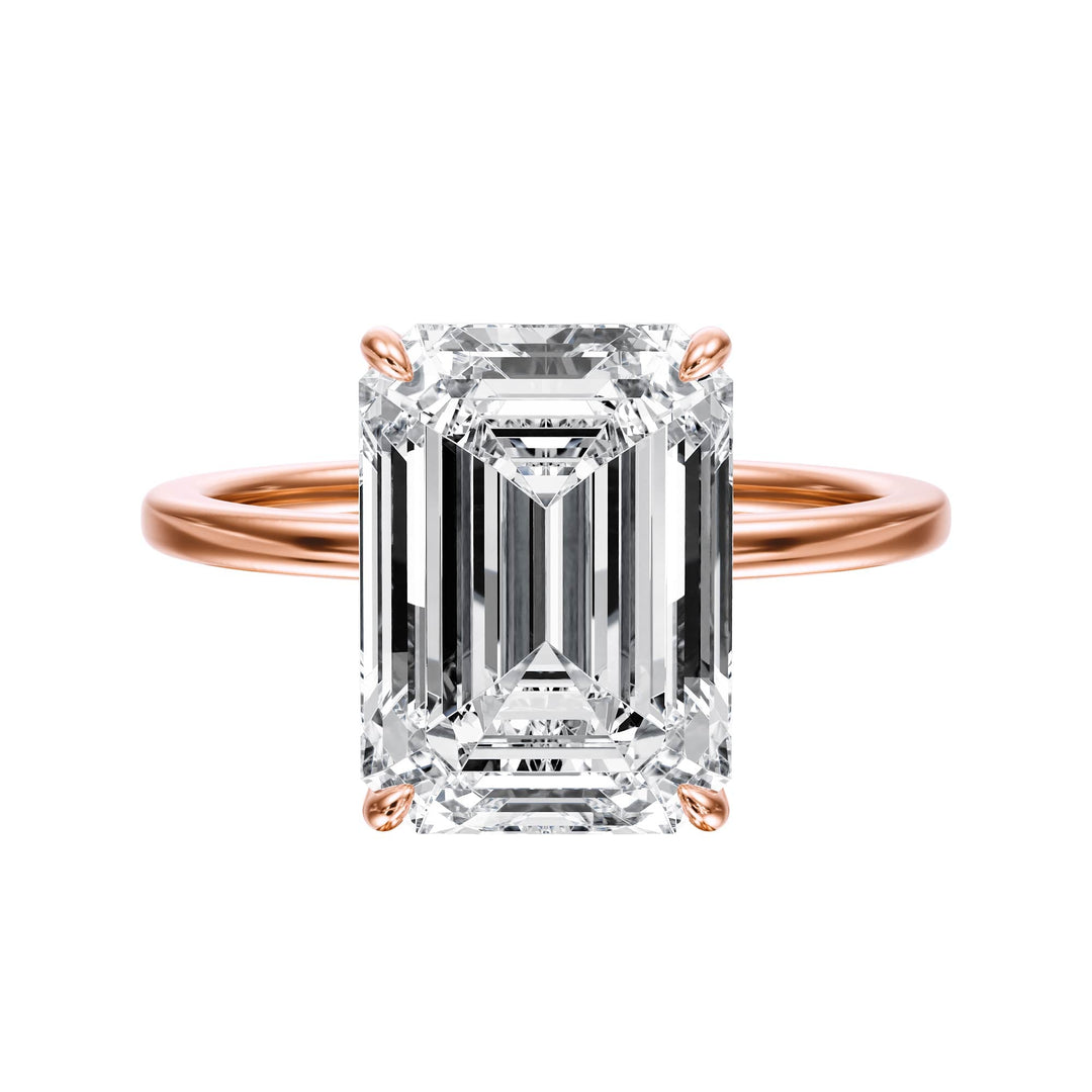 The Grace Emerald Solitaire Engagement Ring - R1046 in Ring by 18 KARATS INC.