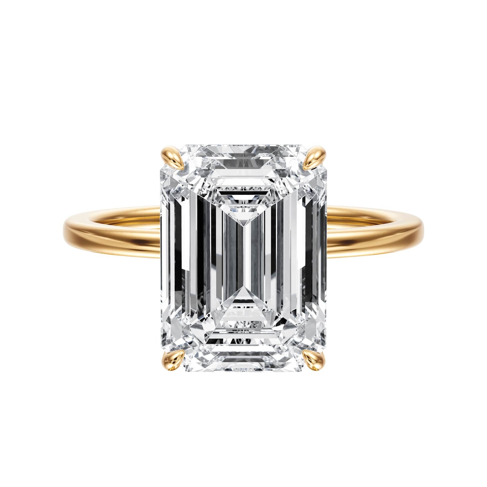 The Grace Emerald Solitaire Engagement Ring - R1046 in Ring by 18 KARATS INC.