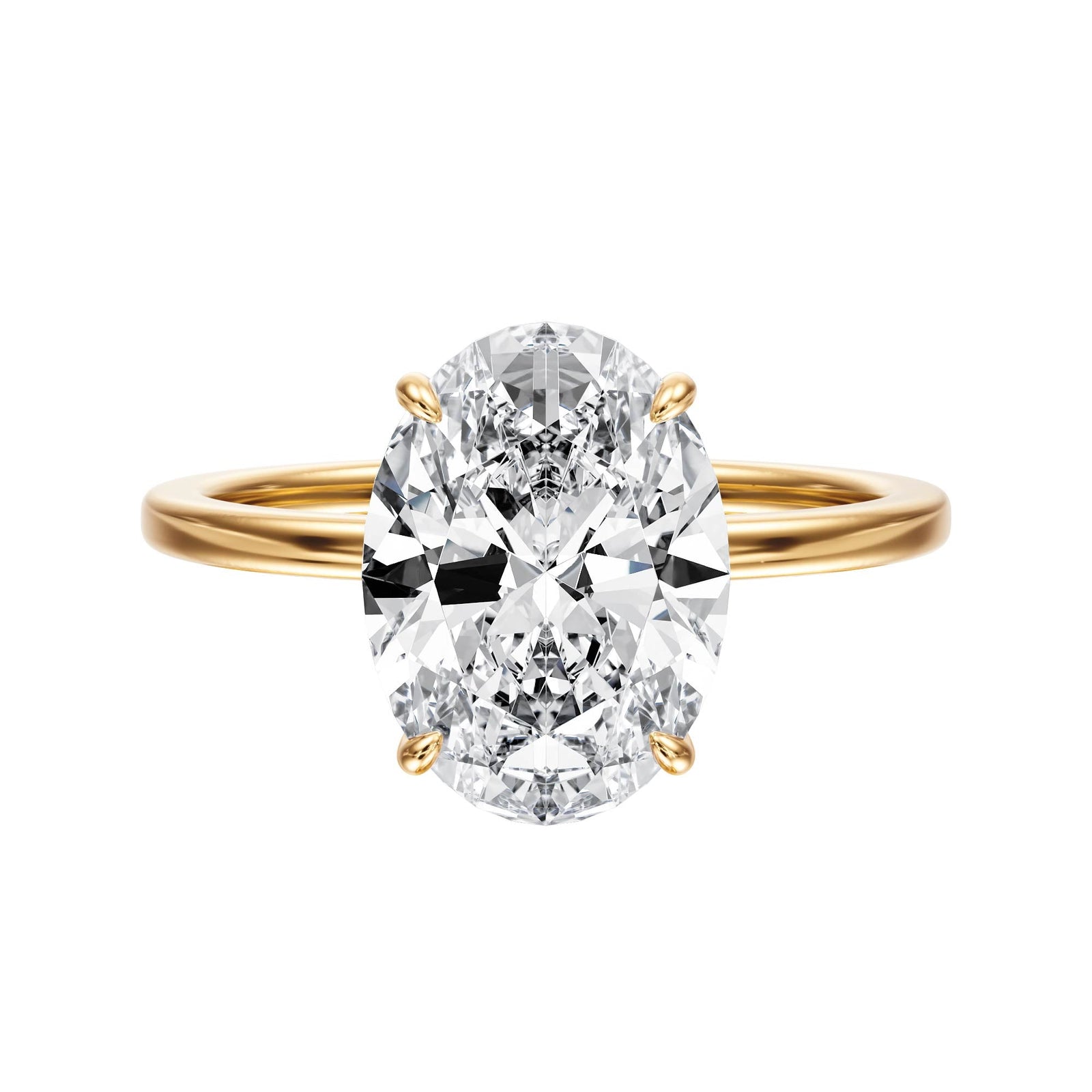 The Grace Oval Solitaire Engagement Ring - R1037 in Ring by 18 KARATS INC.