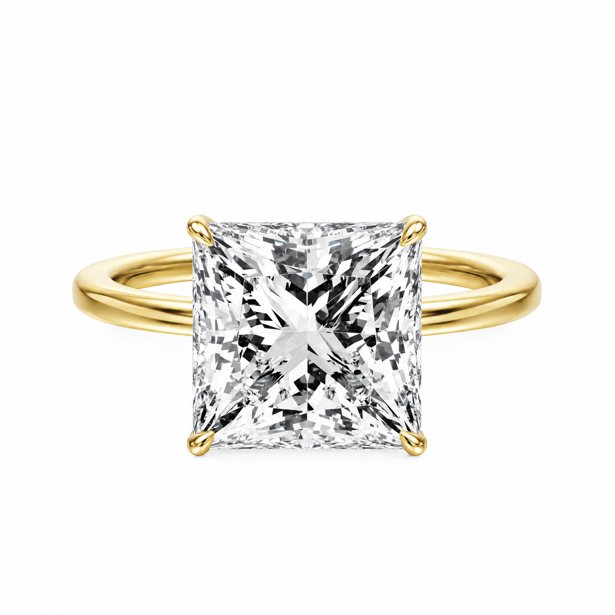 The Grace Princess Cut Solitaire Lab Diamond Engagement Ring in Ready Rings by 18 KARATS INC.