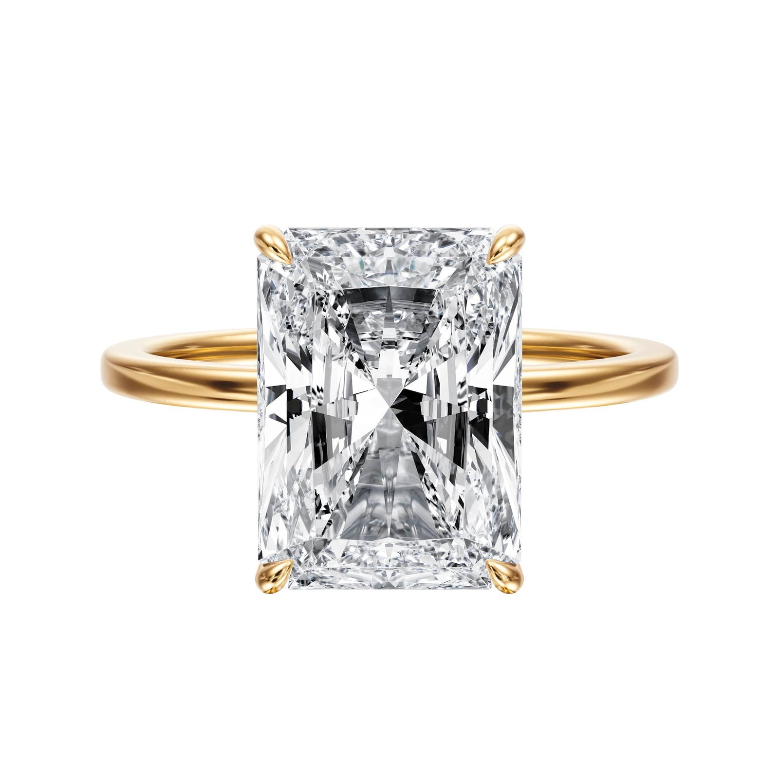 The Grace Radiant Lab Diamond Engagement Ring - R1036 in Ready Rings by 18 KARATS INC.