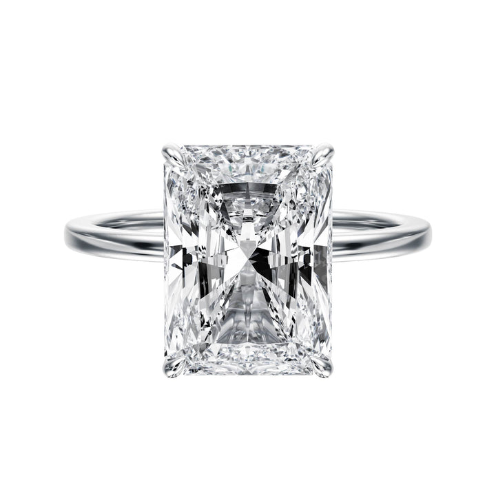 The Grace Radiant Lab Diamond Engagement Ring - R1036 in Ready Rings by 18 KARATS INC.