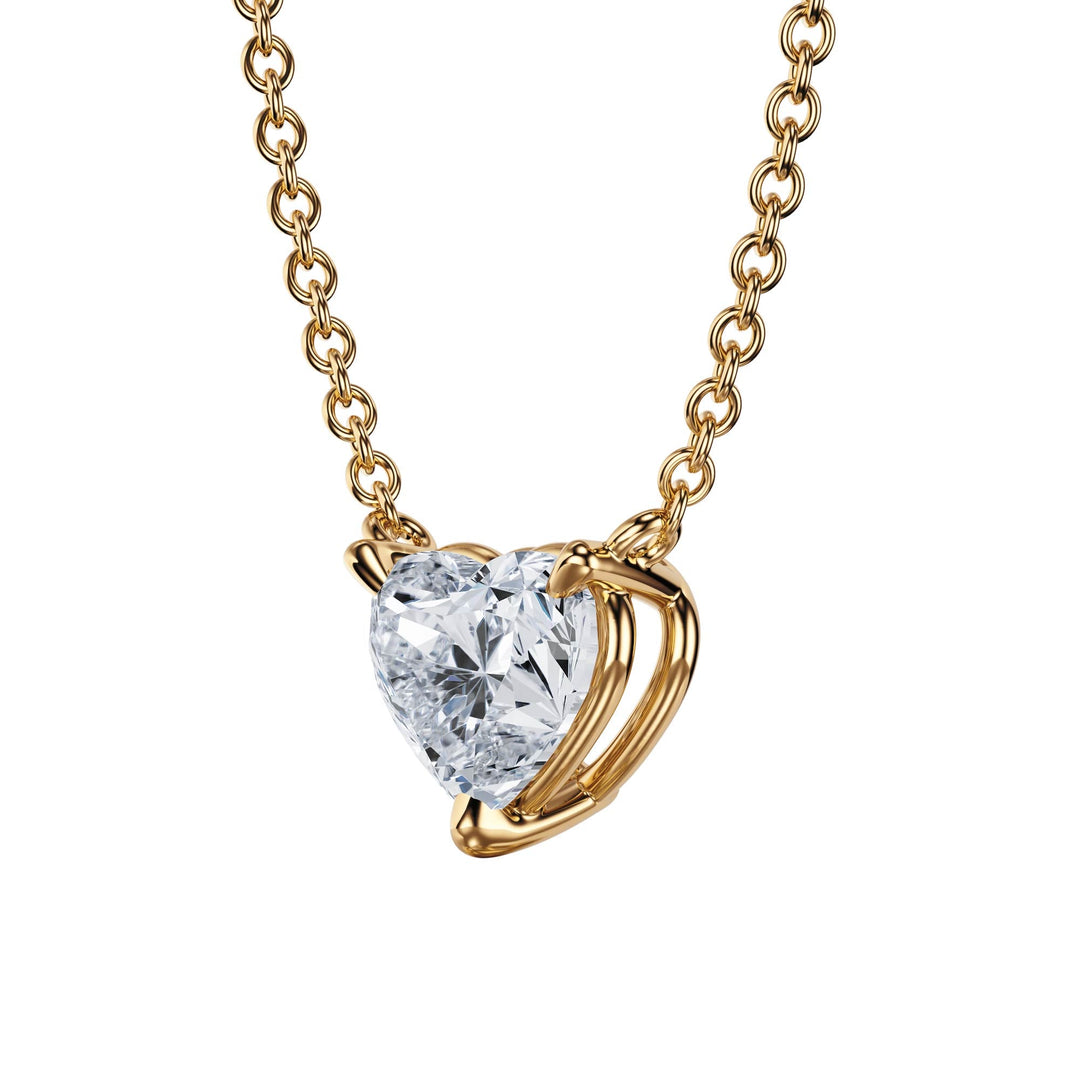 The Heart Diamond Solitaire Pendant - P1111 in Necklace by 18 KARATS INC.