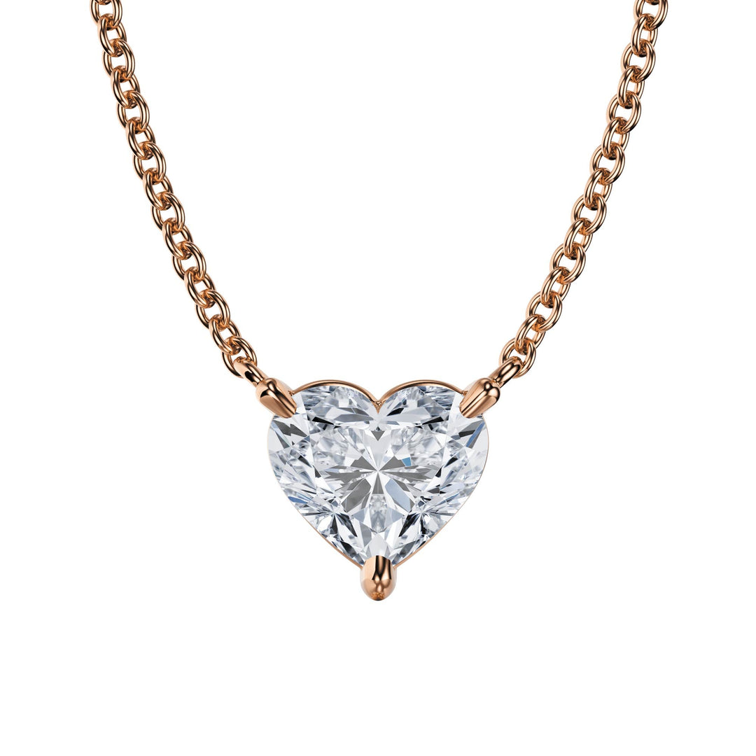 The Heart Diamond Solitaire Pendant - P1111 in Necklace by 18 KARATS INC.