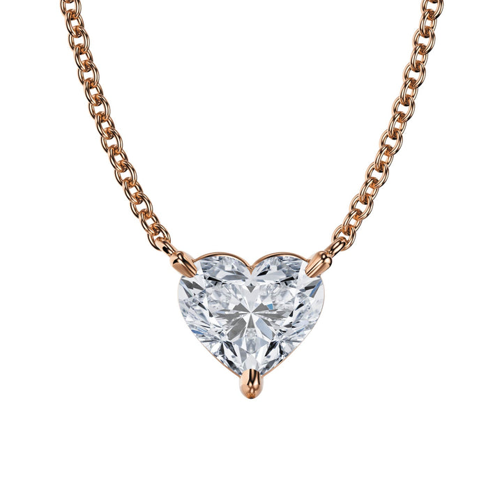 The Heart Diamond Solitaire Pendant - P1111 in Necklace by 18 KARATS INC.