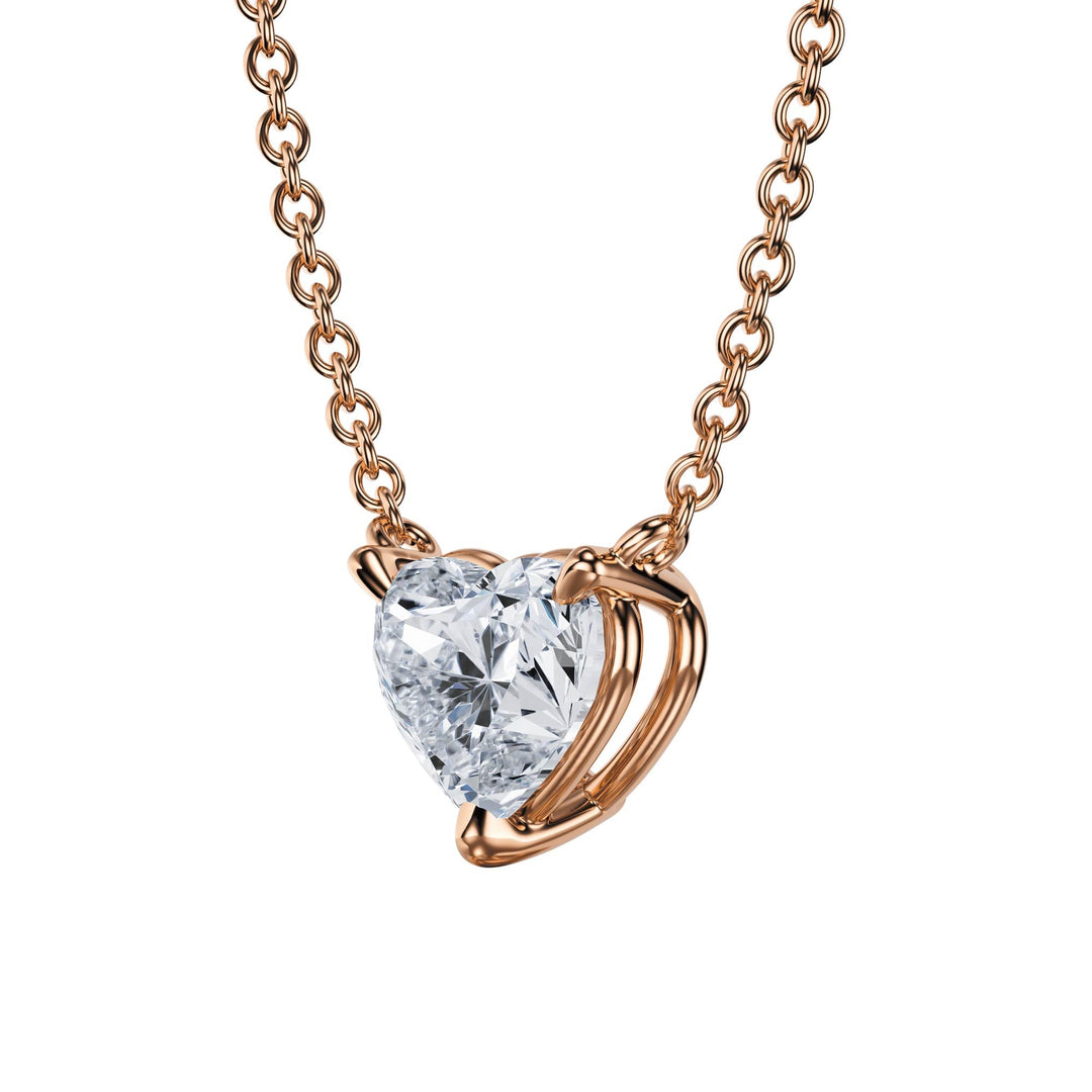 The Heart Diamond Solitaire Pendant - P1111 in Necklace by 18 KARATS INC.