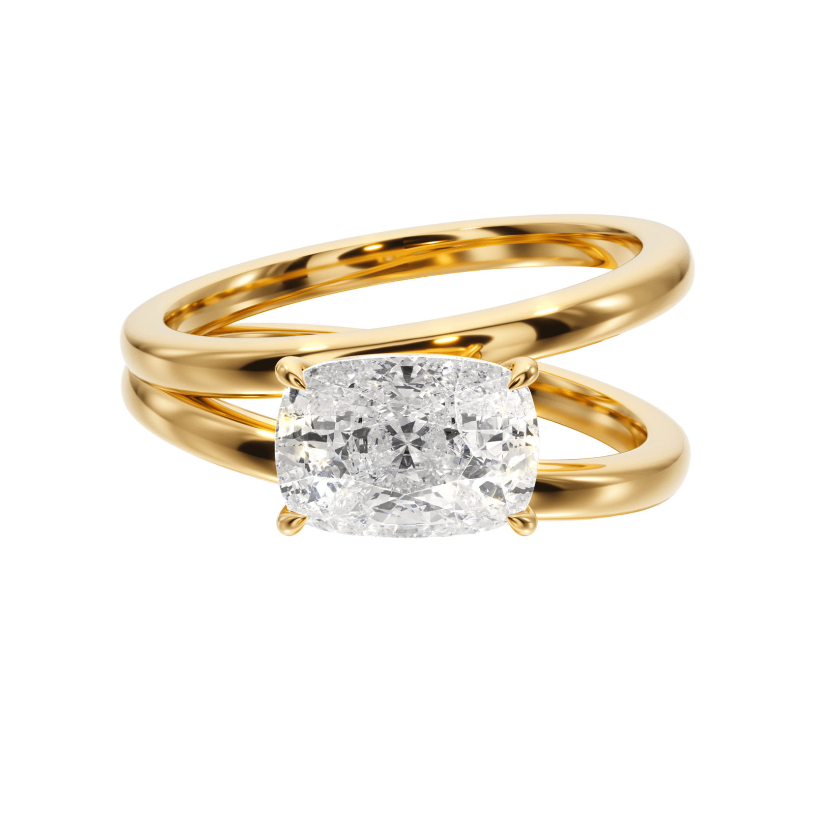 The Interlace Cushion Diamond Engagement Ring – R1025 in Ring by 18 KARATS INC.