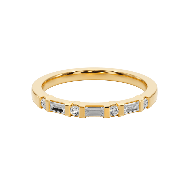 The Linear Diamond Wedding Band - B1010 in Wedding Bands by 18 KARATS INC.