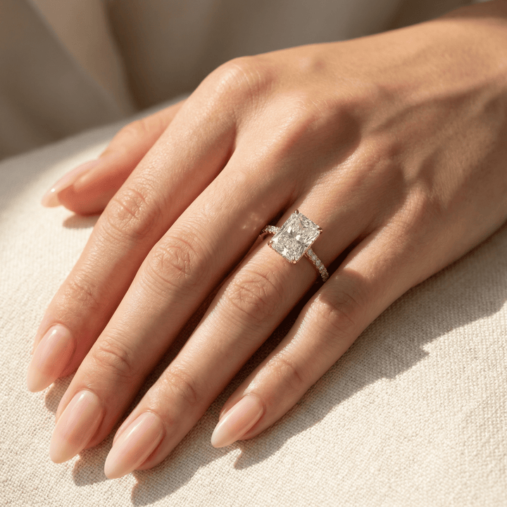 The Lumina Radiant Diamond Engagement Ring - R1031 in Ring by 18 KARATS