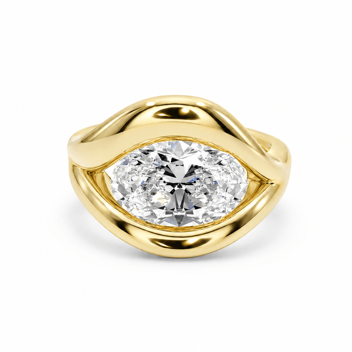 The Oval Icon Chunky Lab Diamond Engagement Ring in Ready Rings by 18 KARATS INC.