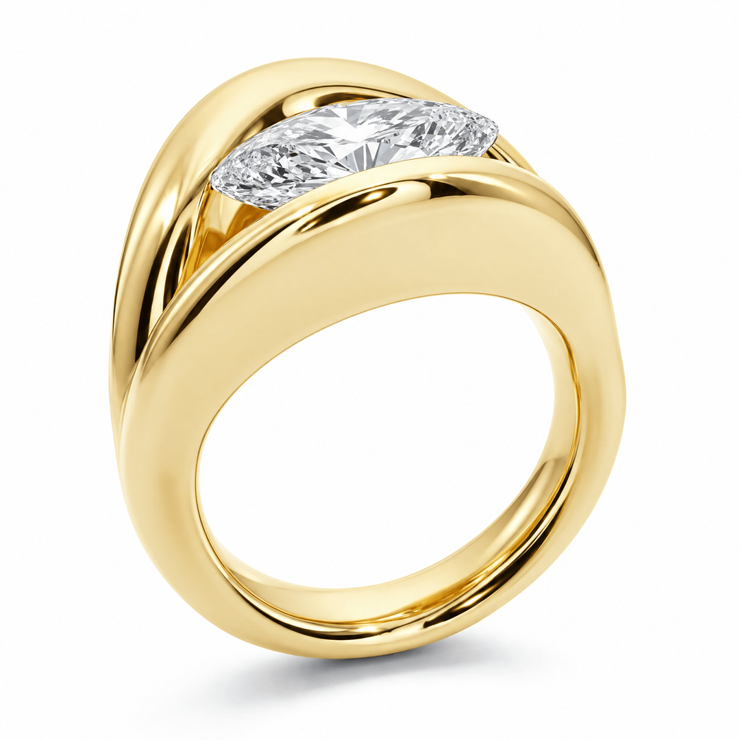 The Oval Icon Chunky Lab Diamond Engagement Ring in Ready Rings by 18 KARATS INC.