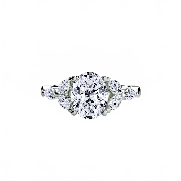 The Shoulder Cluster Ring in setting by 18 KARATS