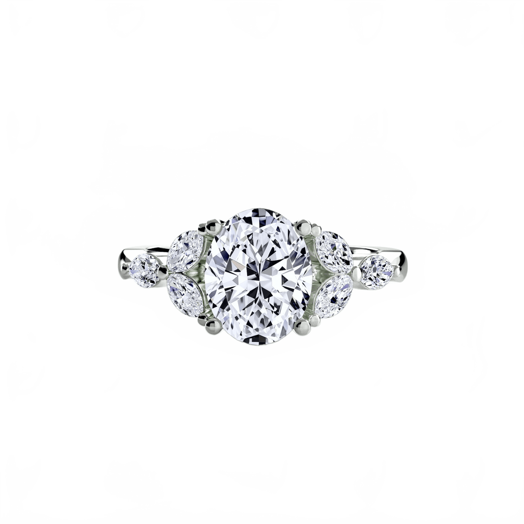The Shoulder Cluster Ring in setting by 18 KARATS