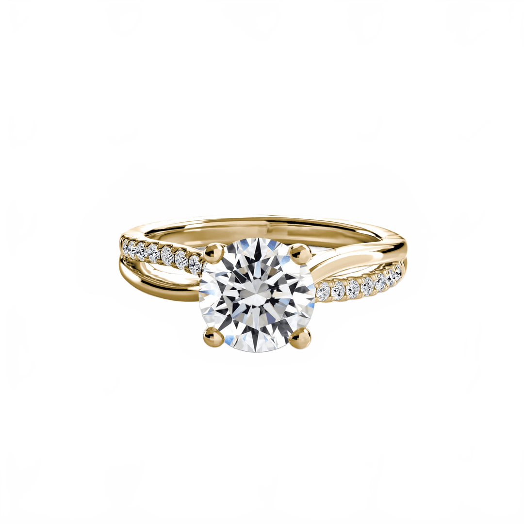 The Split Shank Pavé Solitaire in setting by 18 KARATS