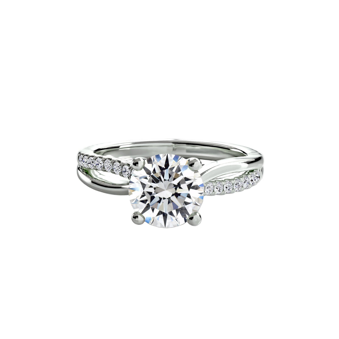 The Split Shank Pavé Solitaire in setting by 18 KARATS