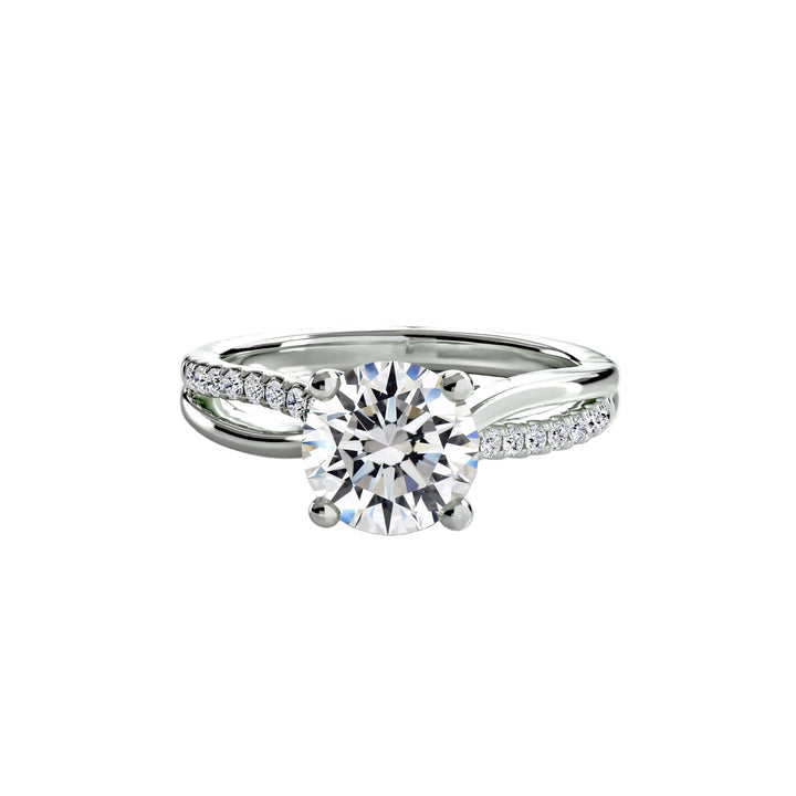 The Split Shank Pavé Solitaire in setting by 18 KARATS