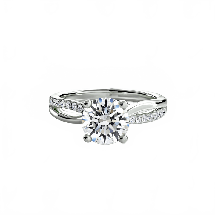 The Split Shank Pavé Solitaire in setting by 18 KARATS