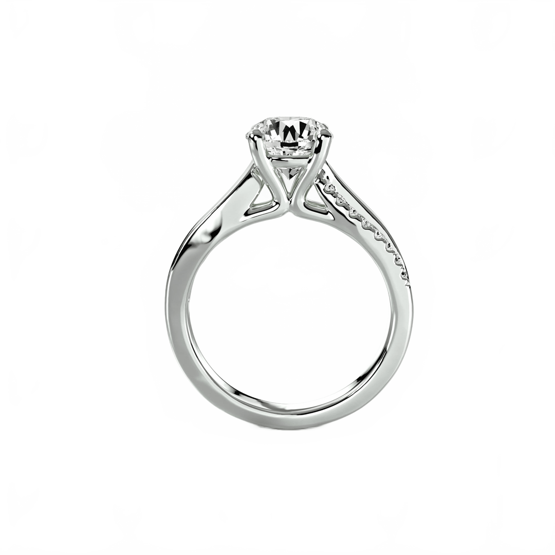 The Split Shank Pavé Solitaire in setting by 18 KARATS