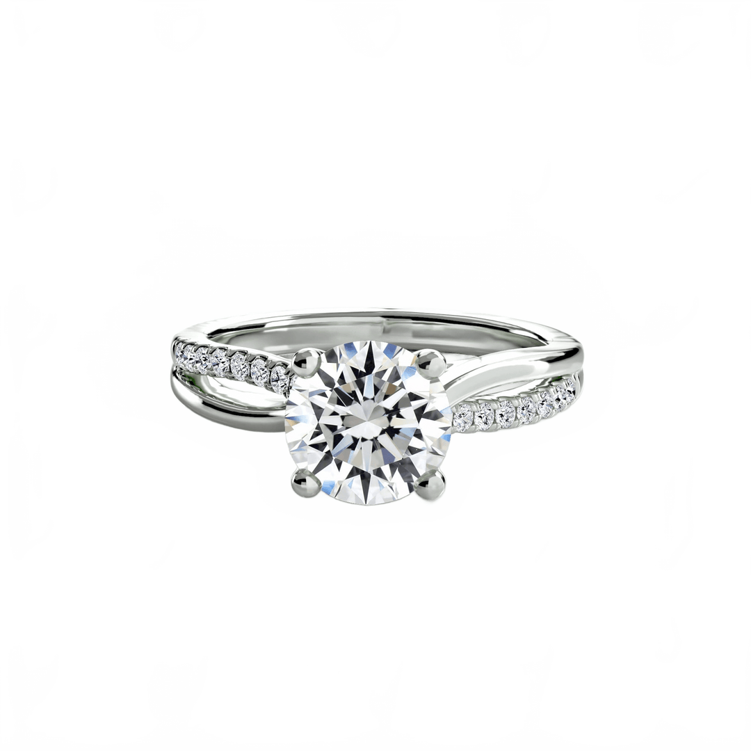 The Split Shank Pavé Solitaire in setting by 18 KARATS