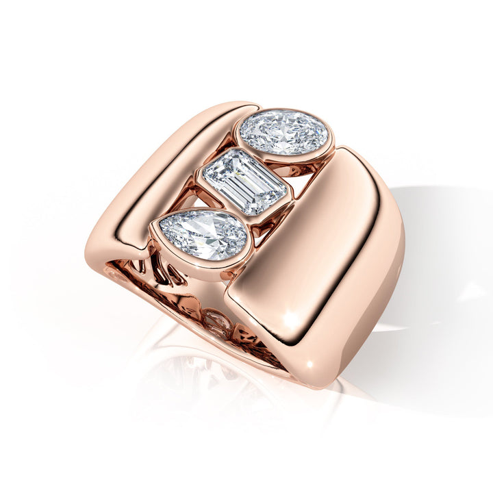 The Trinity Diamond Gold Ring - SC1001 in Ring by 18 KARATS INC.
