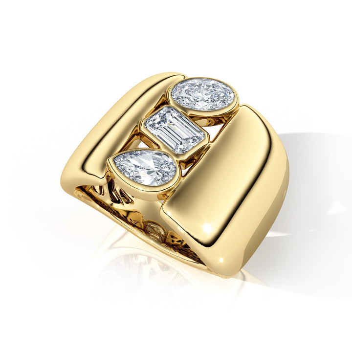 The Trinity Diamond Gold Ring - SC1001 in Ring by 18 KARATS INC.