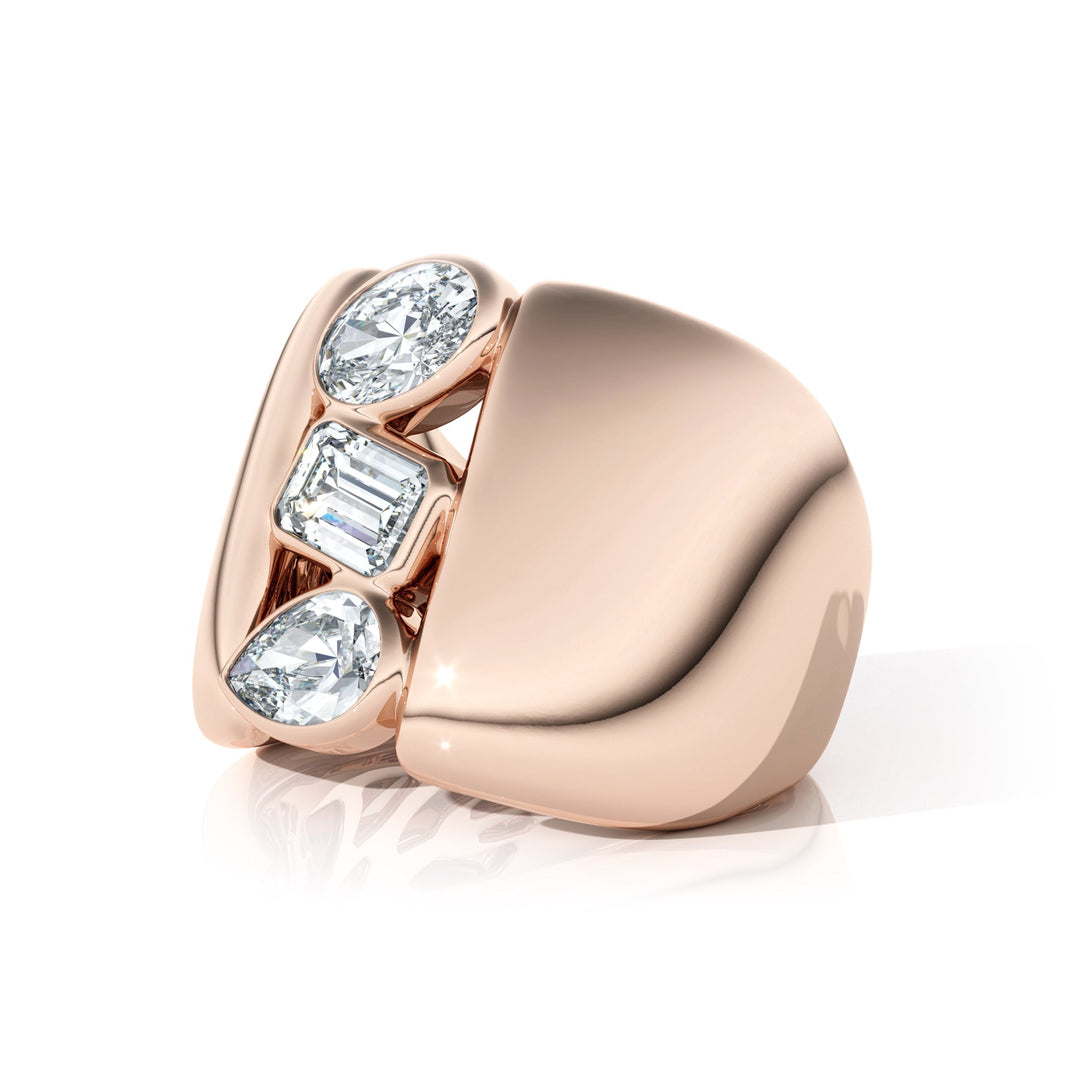 The Trinity Diamond Gold Ring - SC1001 in Ring by 18 KARATS INC.