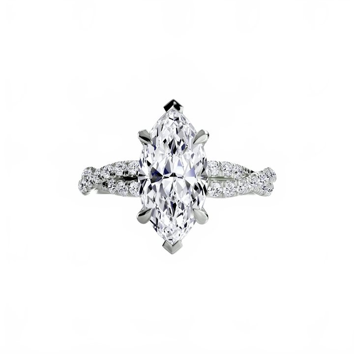 The Twisted Pavé Solitaire in setting by 18 KARATS