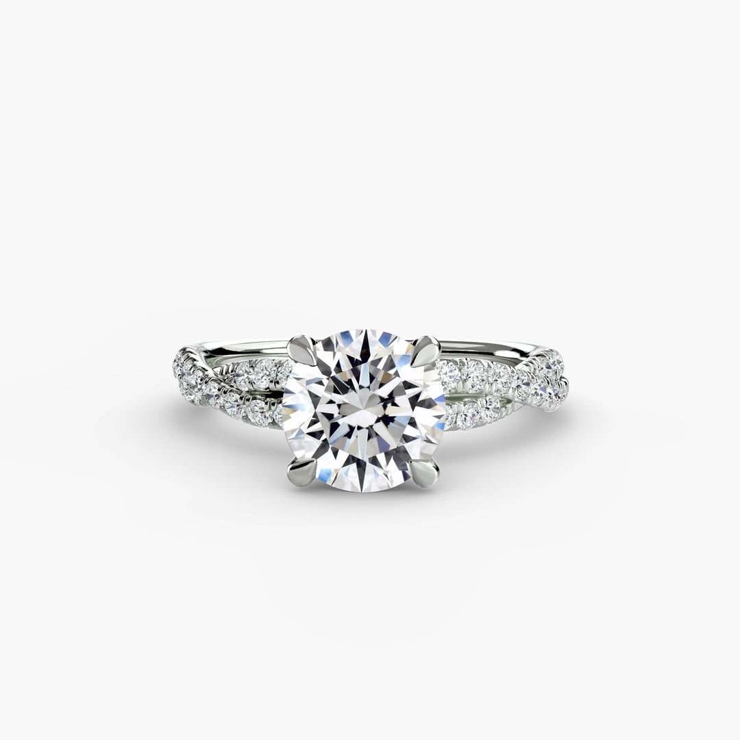 The Twisted Pavé Solitaire in setting by 18 KARATS