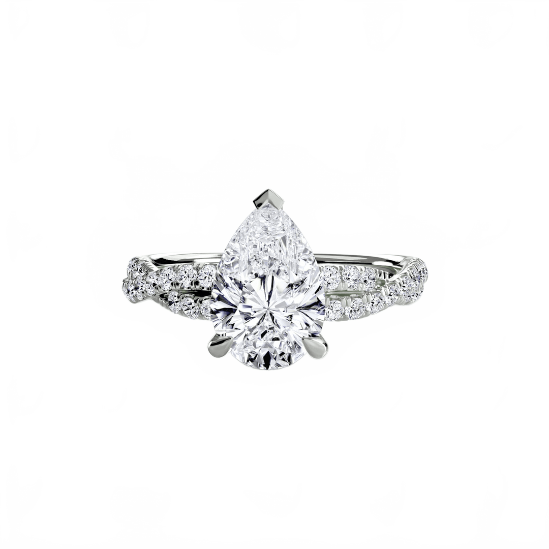 The Twisted Pavé Solitaire in setting by 18 KARATS
