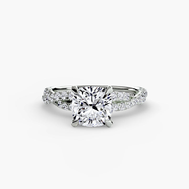 The Twisted Pavé Solitaire in setting by 18 KARATS