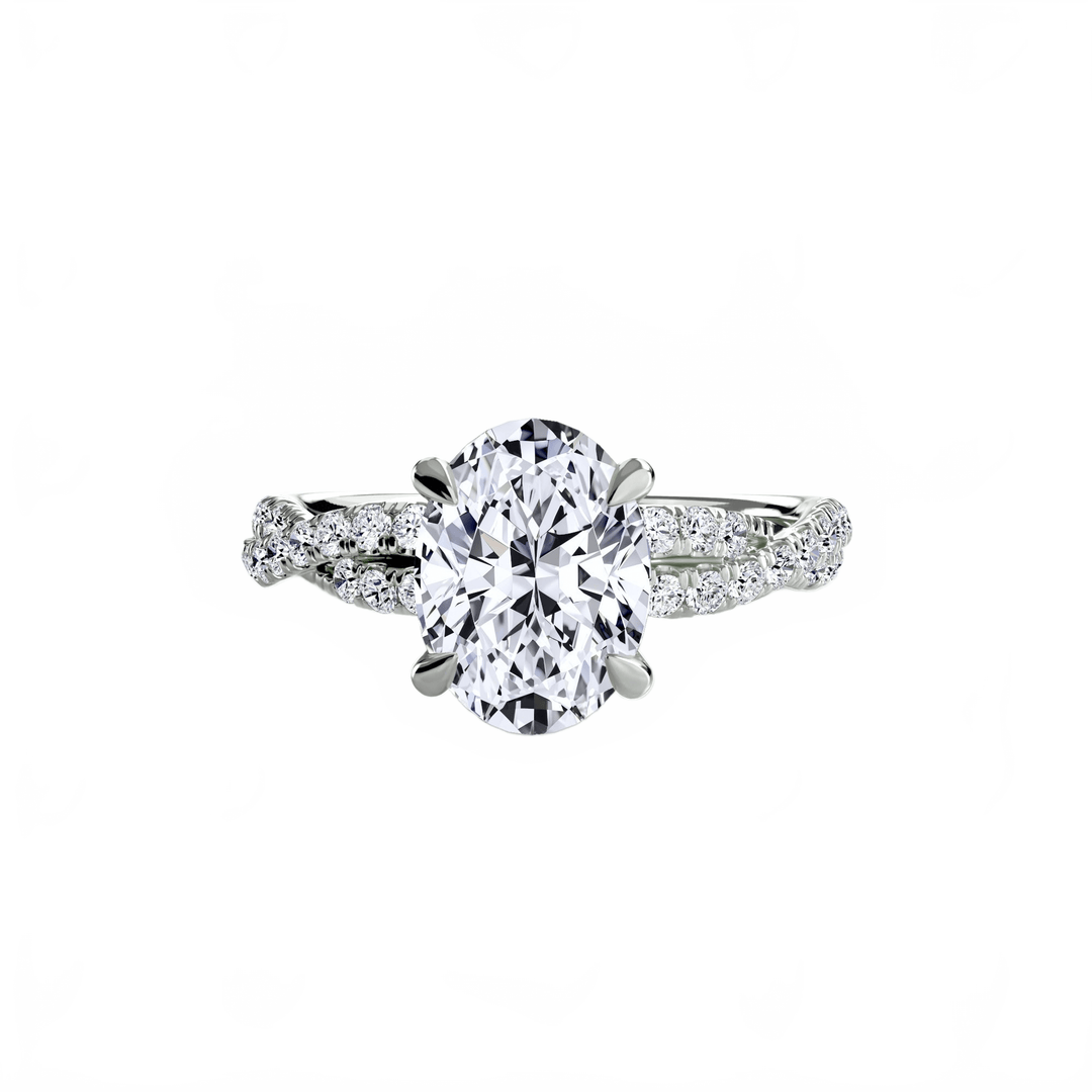 The Twisted Pavé Solitaire in setting by 18 KARATS