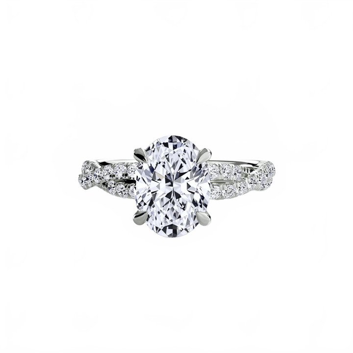 The Twisted Pavé Solitaire in setting by 18 KARATS