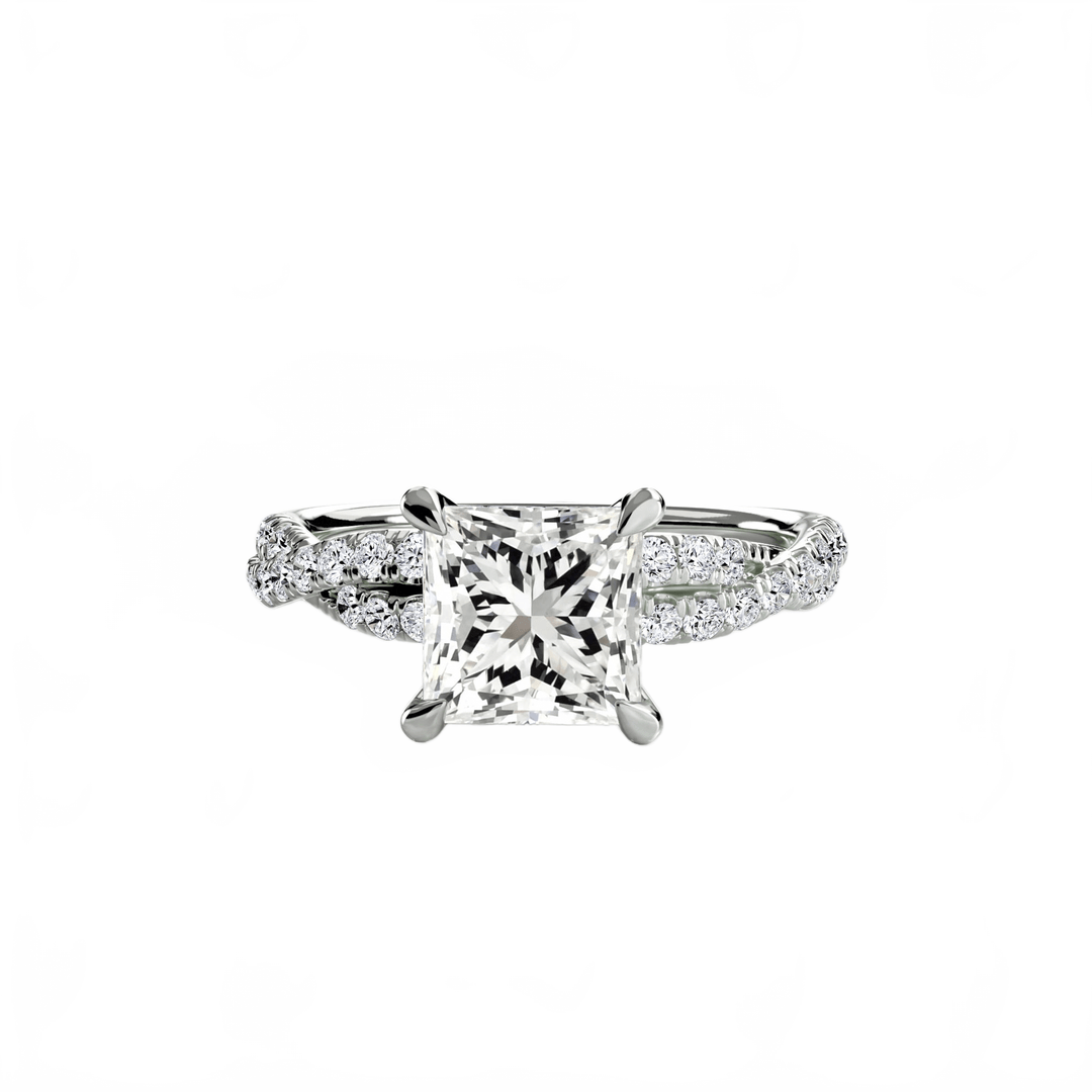 The Twisted Pavé Solitaire in setting by 18 KARATS