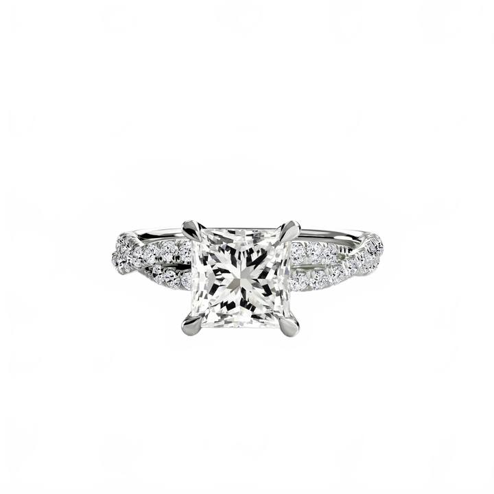The Twisted Pavé Solitaire in setting by 18 KARATS