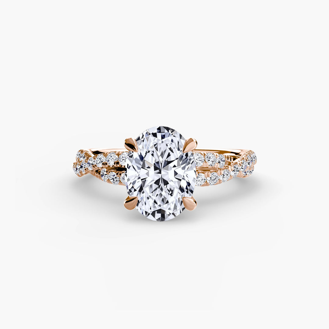 The Twisted Pavé Solitaire in setting by 18 KARATS