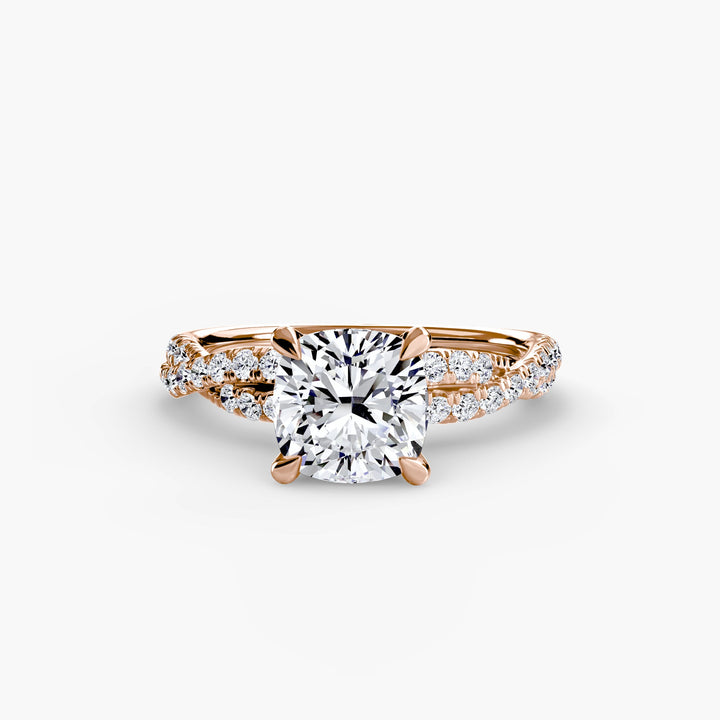 The Twisted Pavé Solitaire in setting by 18 KARATS