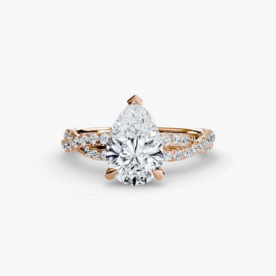 The Twisted Pavé Solitaire in setting by 18 KARATS