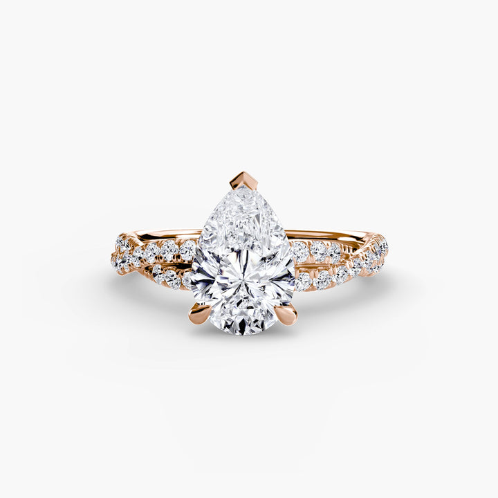 The Twisted Pavé Solitaire in setting by 18 KARATS