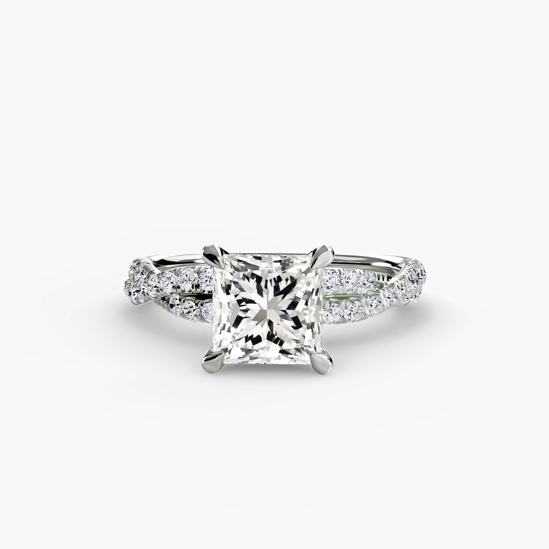 The Twisted Pavé Solitaire in setting by 18 KARATS