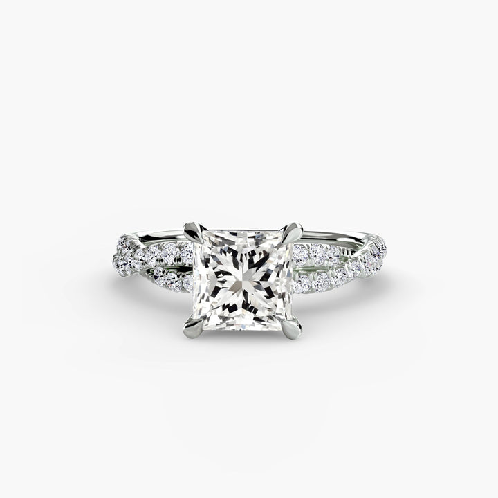 The Twisted Pavé Solitaire in setting by 18 KARATS