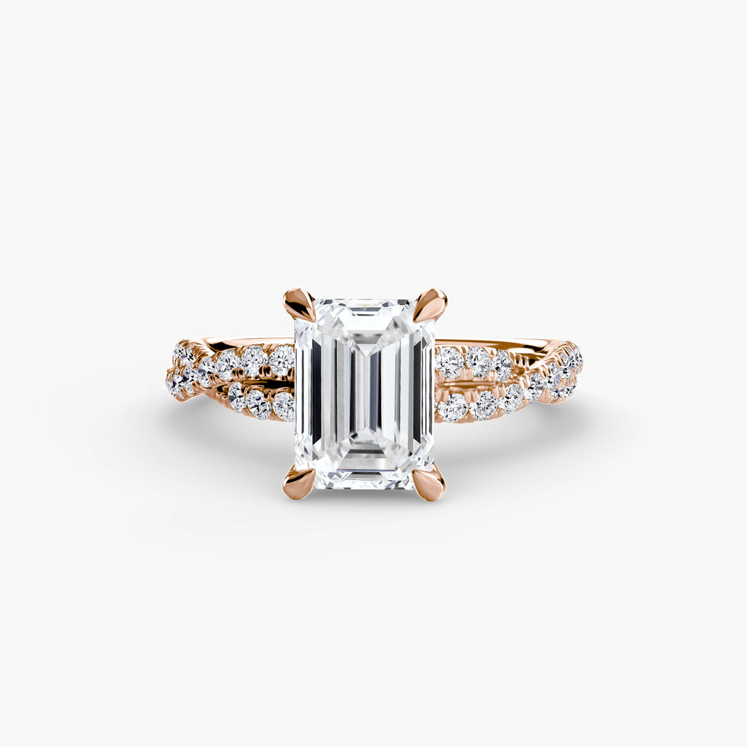 The Twisted Pavé Solitaire in setting by 18 KARATS