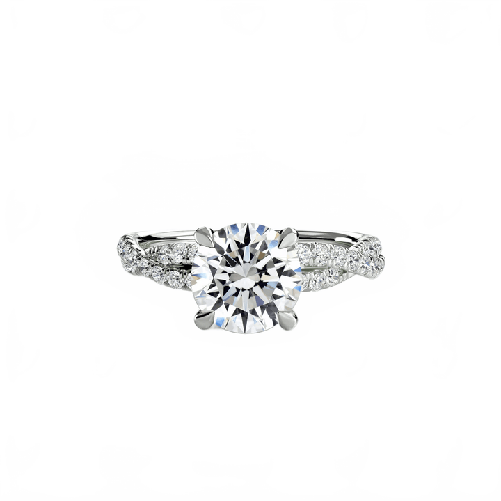 The Twisted Pavé Solitaire in setting by 18 KARATS