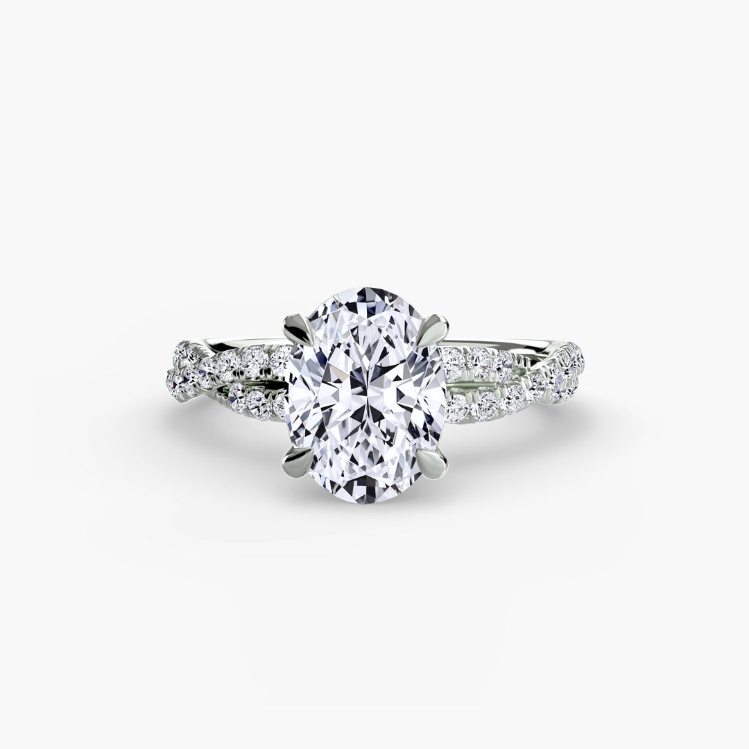 The Twisted Pavé Solitaire in setting by 18 KARATS