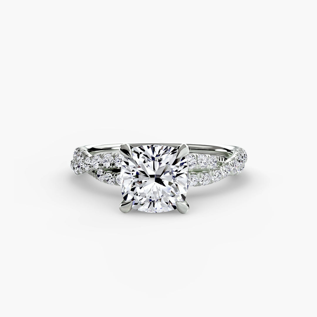 The Twisted Pavé Solitaire in setting by 18 KARATS